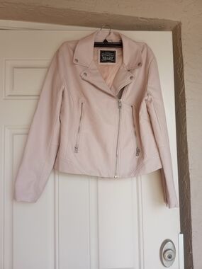 Levi's Pale Pink Moto Leather Jacket - Women's